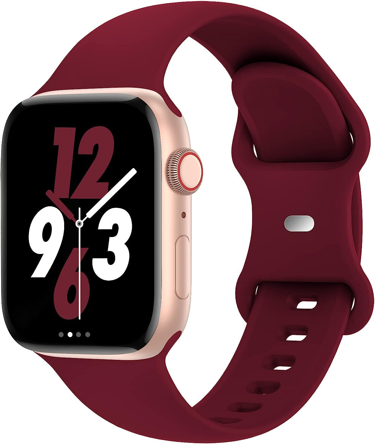 Acrbiutu Bands Compatible with Apple Watch 38Mm 40Mm 41Mm 42Mm 44Mm 45Mm 49Mm, Replacement Soft Silicone Sport Accessory Strap Wristbands for Iwatch Series Ultra 8/7/6/5/4/3/2/1 SE Women Men  Acrbiutu B,Wine Red 38/40/41mm S/M 
