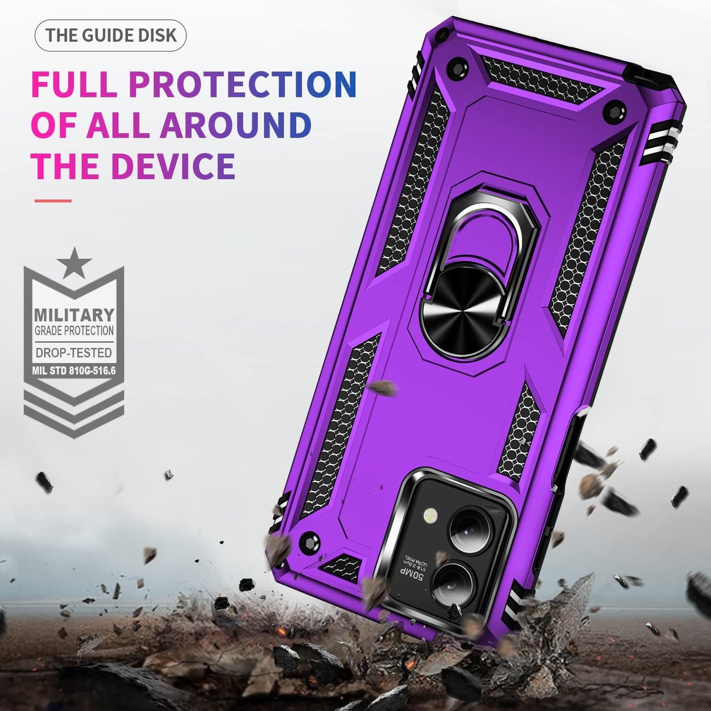 𝟮𝟬𝟮𝟯 𝗡𝗘𝗪 for Moto G Stylus 5G 2023 Case with [2 Packs] Tempered Glass Screen Protector,[Military-Grade] Rugged Full Body Shockproof Case with Kickstand for Motorola Moto G Stylus 5G 2023,Purple  Pevezeda   
