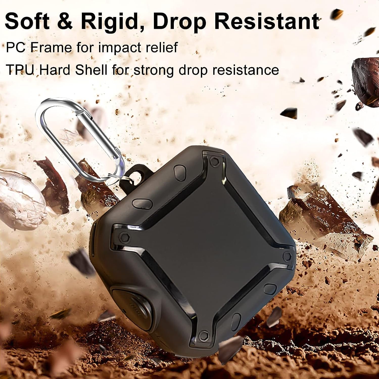 [Upgrade Secure Lock] Beats Fit Pro Case 2021, VAEKNVG Shock-Absorbing Protective Armor Cover for Beats Fit Pro Earbuds Accessories, TPU Hard Shell with Carabiner,Red  VAEKNVG   