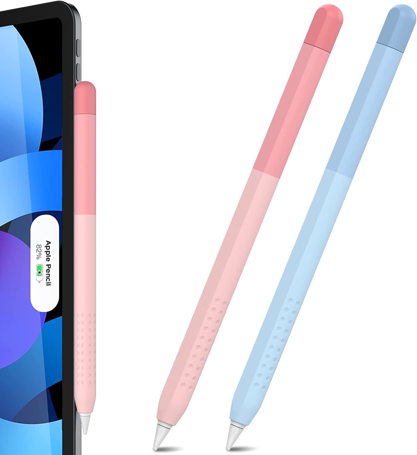 Delidigi Pencil Case Compatible with Apple Pencil 2Nd Generation Case, Gradient Color Case Sleeve Silicone Cover Accessories for Apple Pencil 2Nd Gen(Gradient Pink)  Delidigi Pink+Blue  