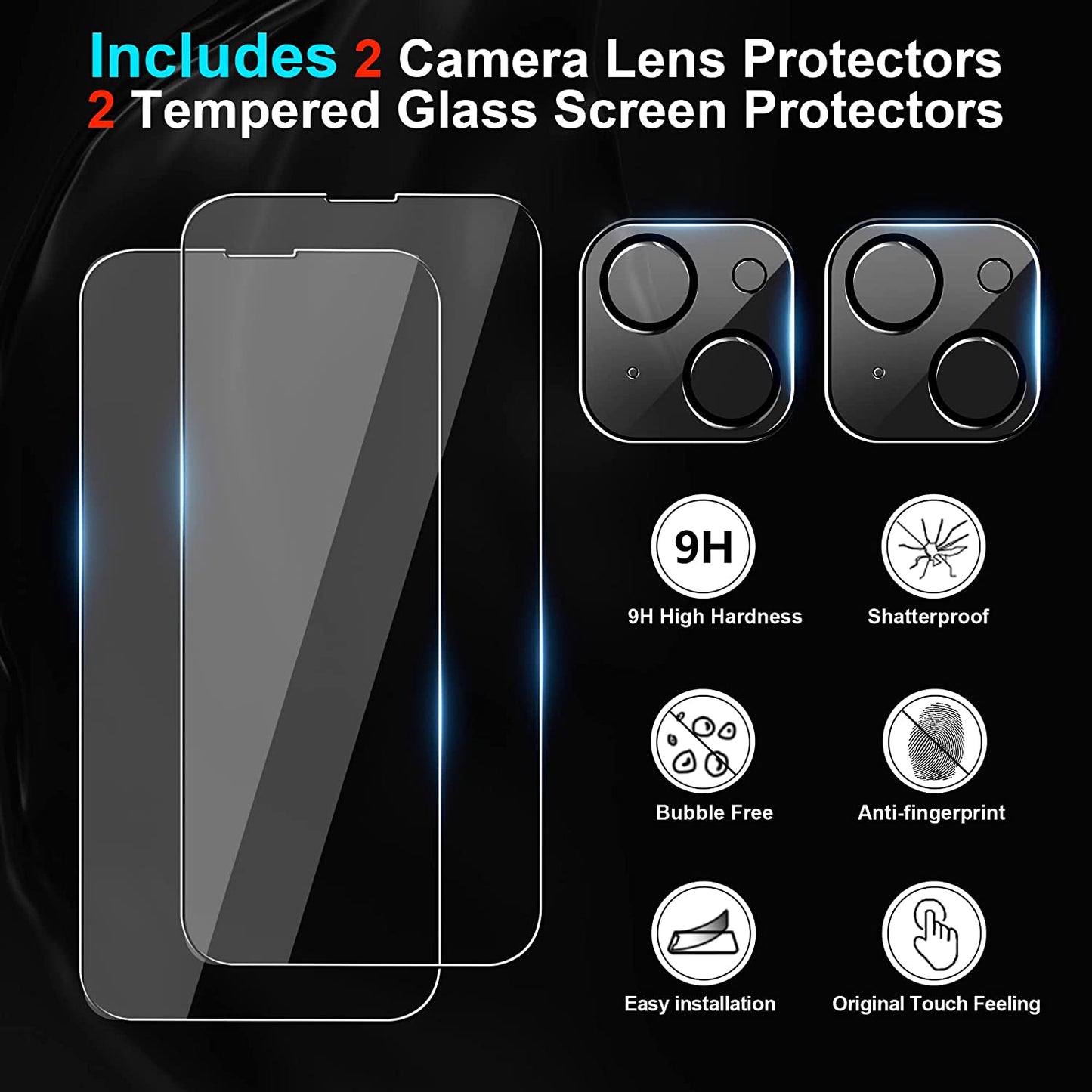 Xiwxi Magnetic for Iphone 14 Case [Compatible with Magsafe][Military Grade Drop Protection] [Glass Screen Protector+Camera Lens Protector] Non-Slip Full-Body Shockproof Phone Case,Red  xiwxi   