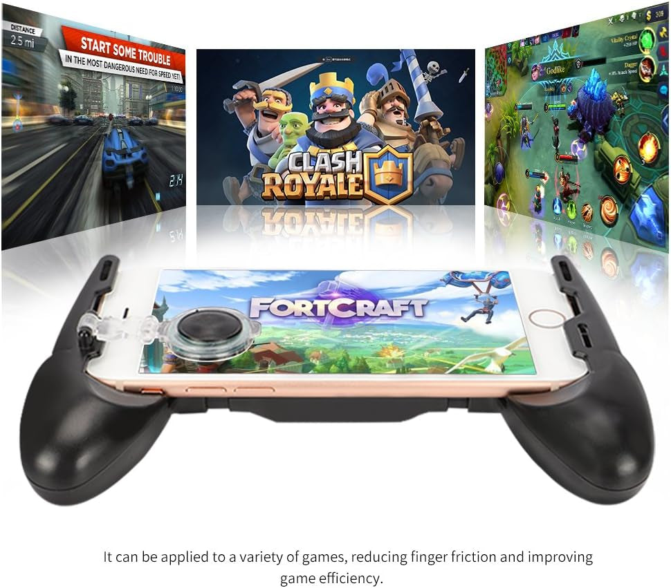 NBHOLDER Mobile PUBG Joystick Controller Grip Case for Smartphones, Mobile Phone Gaming Grip with Joystick, Controller Holder Stand Joypad with Ergonomic Design (Black)  NBHOLDER   