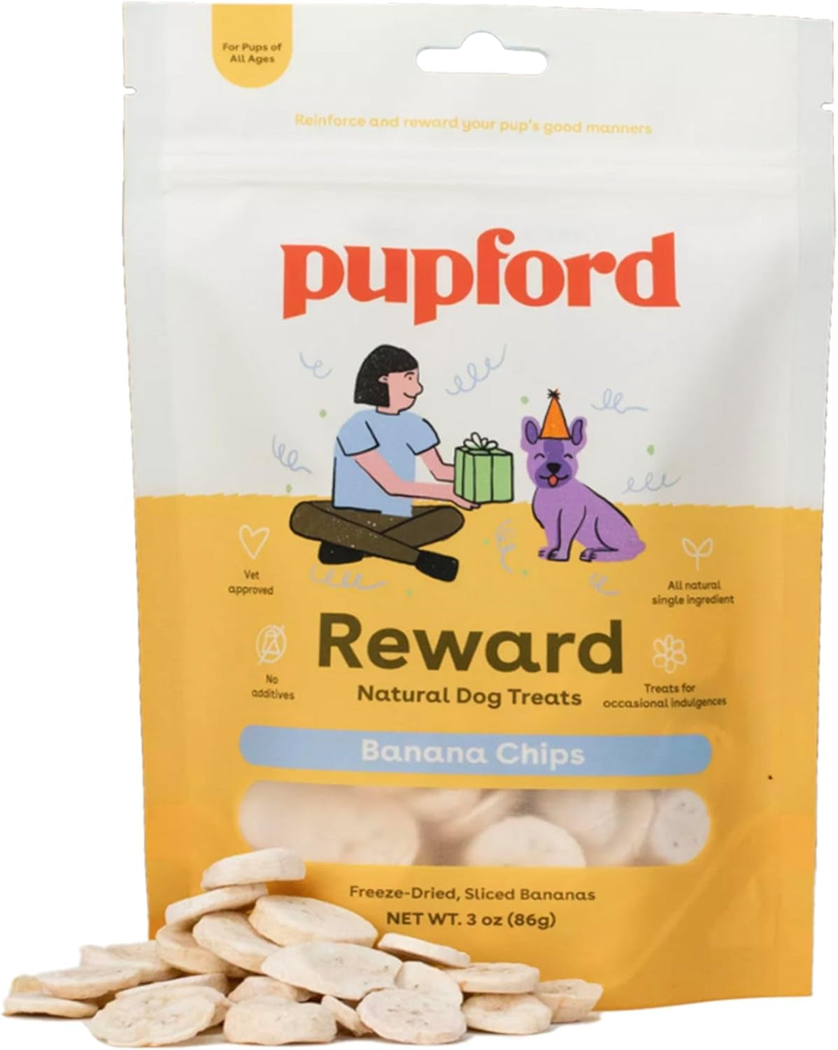 Pupford Freeze Dried 475+ Puppy Treats, Low Calorie, Vet Approved, All Natural, Healthy Training Treats for Small to Large Dogs (Beef Liver)  Pupford Banana 0.02 Ounce (Pack Of 200) 