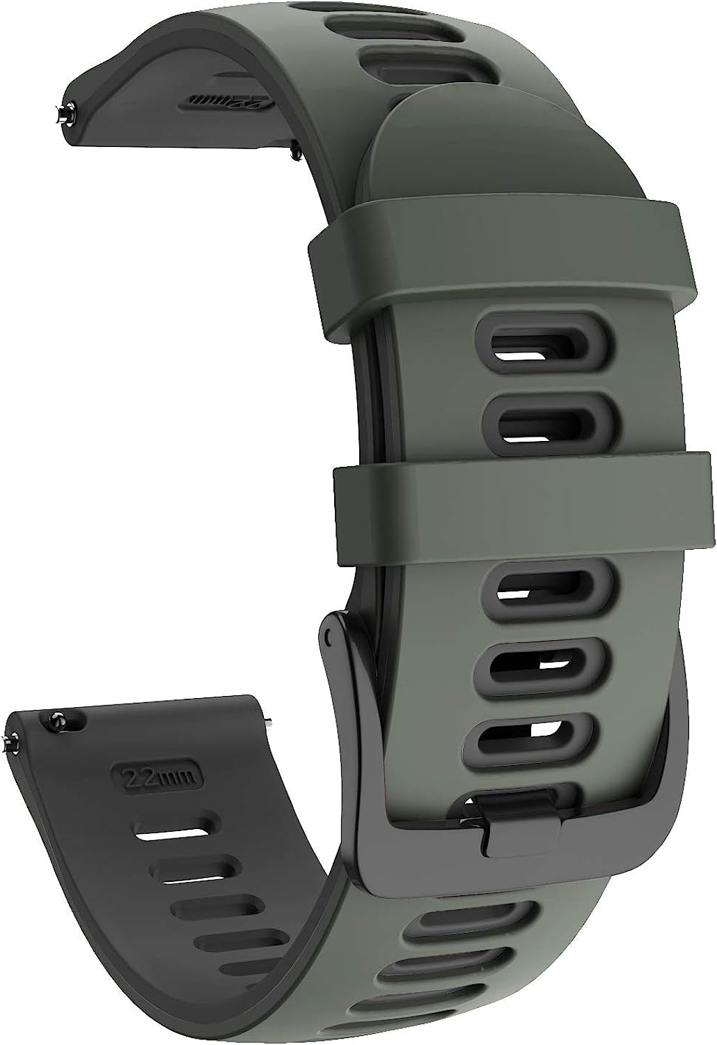 ISABAKE Soft Silicone Garmin Watch Strap for Garmin Vivoactive 3/Samsung Galaxy Active 2/Garmin Forerunner 245/245 Music 645/Forerunner 645 Music  ISABAKE Army Green black 22mm 