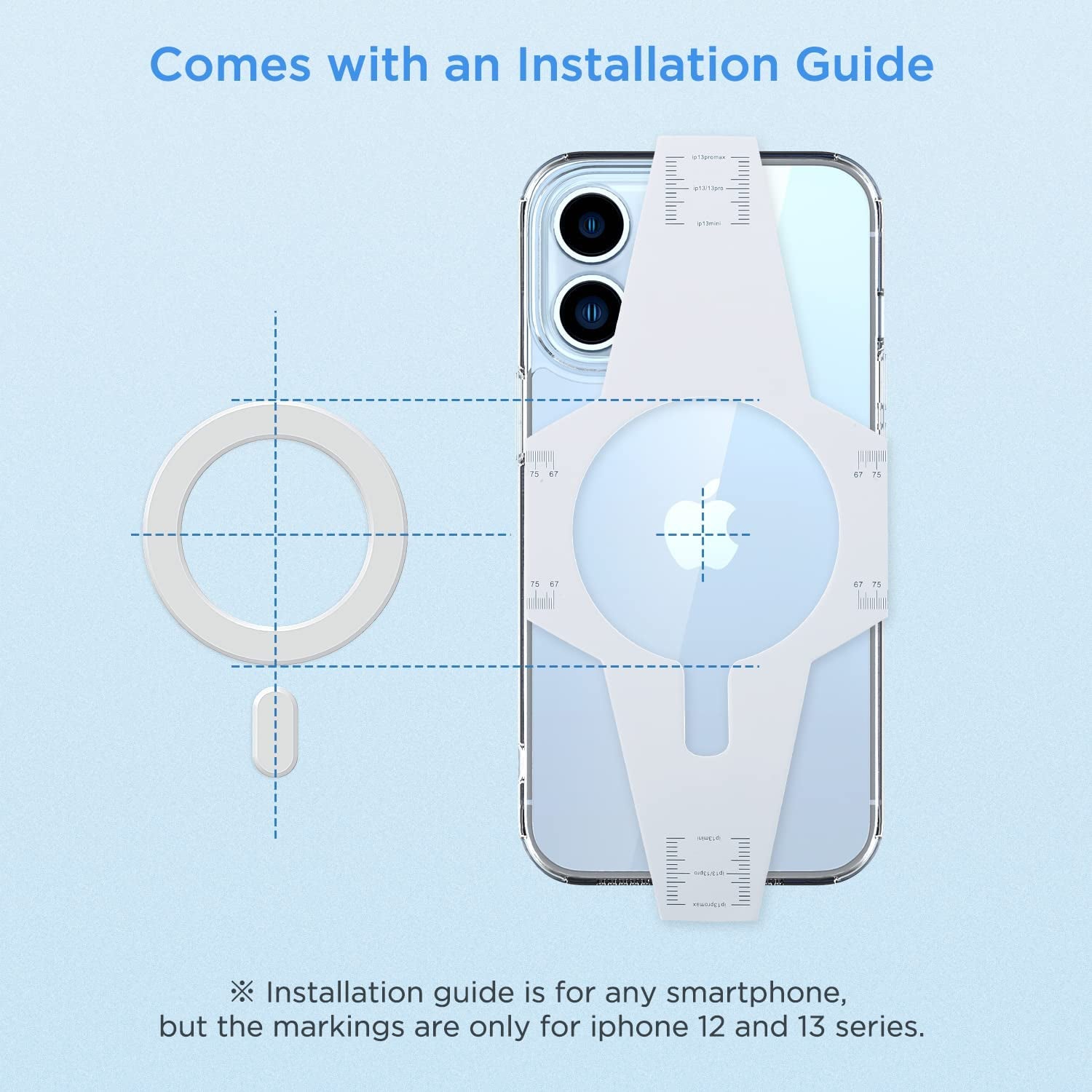 OUTXE Magnetic Adapter Ring 2 Pack, Universal Magnet Sticker Compatible with Magsafe Accessories & Wireless Charging for Iphone 14/13/12/11 Mini Pro Max, Galaxy S22/S21 Fe Ultra and Phone Case -White  OUTXE   