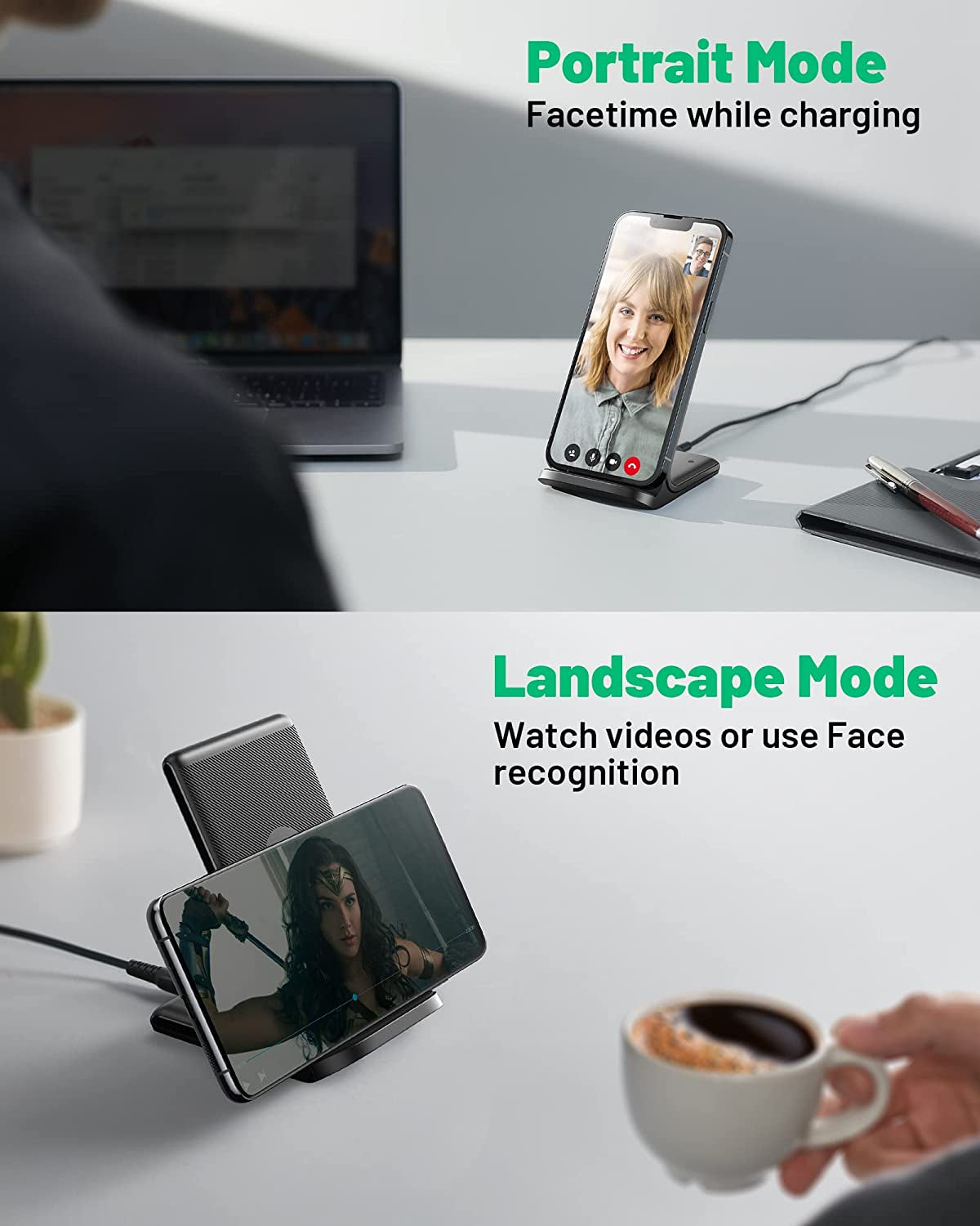 Wireless Charger, INIU [2 Pack] 15W Fast Wireless Charging Stand with Sleep-Friendly Adaptive Light Compatible with Iphone 14 13 12 11 Pro XR XS X plus Samsung Galaxy S21 S20 Note 20 Etc  Shenzhen Topstar Industry Co.,Ltd.   