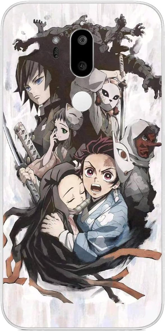 Compatible with LG G7 | LG G7 Thinq | LG G7 Fit | LG G7 One Case Sla'Yer Nezuko Tanjiro De'Mon 839 Shockproof Ultra-Thin Protective Soft Flexible TPU Case Clear  LFDZSW   