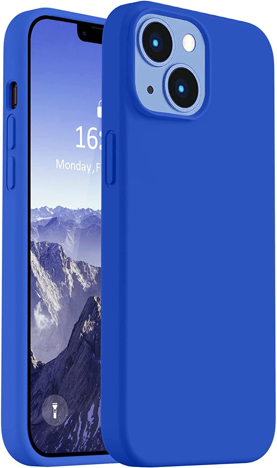 Vooii Compatible with Iphone 14 Case,[Silky Touch Premium Liquid Silicone] [Soft Anti-Scratch Microfiber Lining], Ultra Slim Shockproof Protective Case for Iphone 14 - Blue  Vooii Klein Blue  