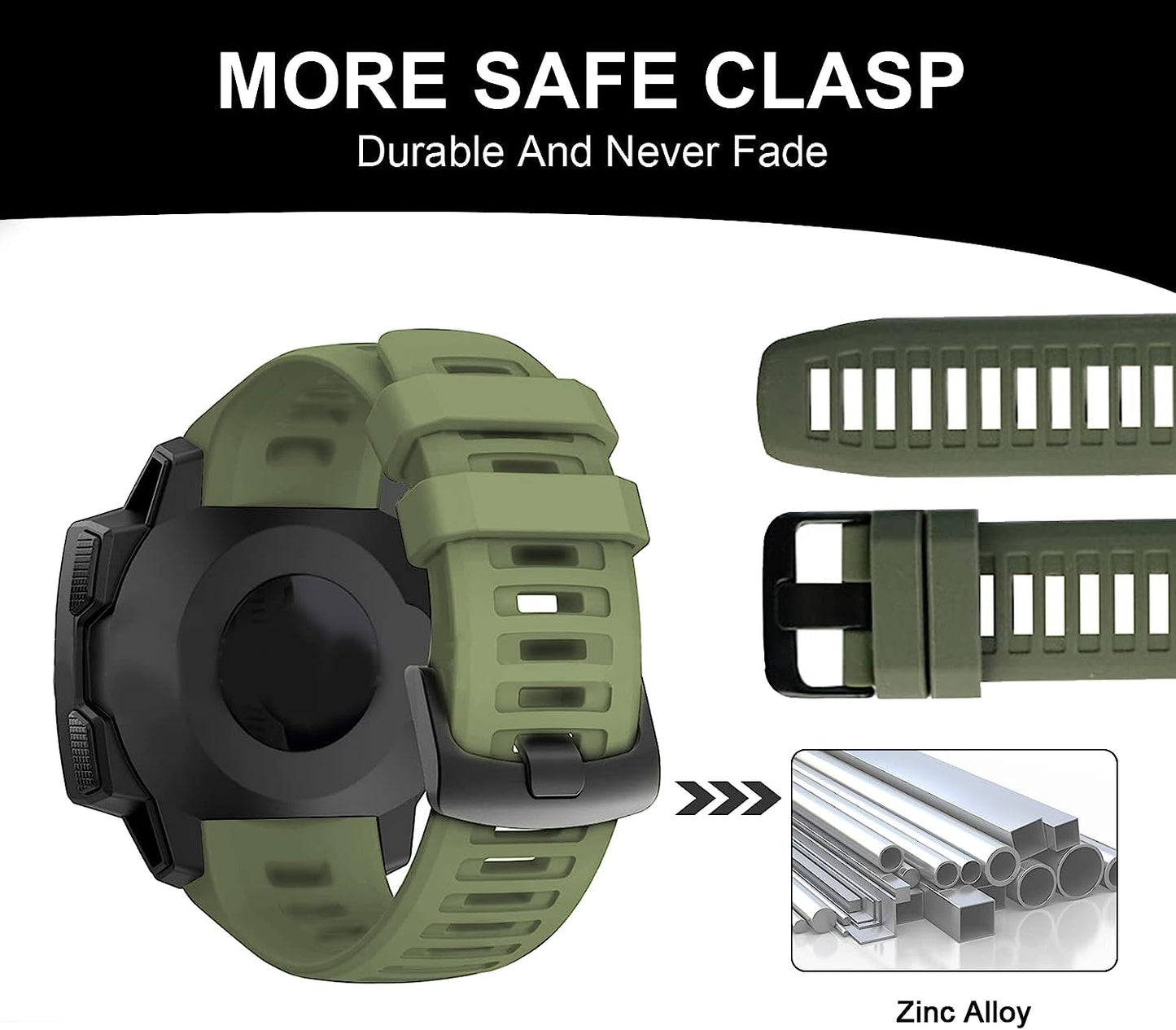 GERSIK Compatible with Garmin Instinct Bands, Soft Silicone Strap Sport Wristband Replacement for Garmin Instinct 2/Instinct Esports/Solar/Tide/Tactical GPS Smartwatch  GERSIK   