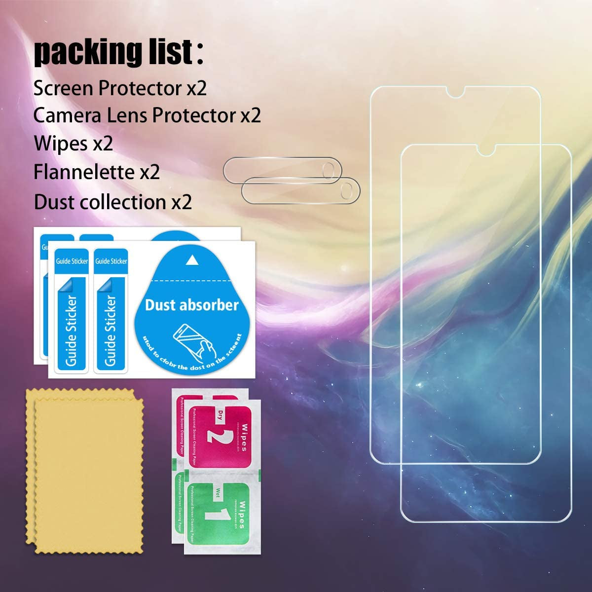 LG V60 Thinq Screen Protector + Camera Lens Protectors by YEYEBF,[2+2 Pack] Tempered Glass Screen Protector [9H Hardness][Case-Friendly][3D Glass][Bubble-Free] Screen Protector Glass for LG V60 Thinq  YEBF   