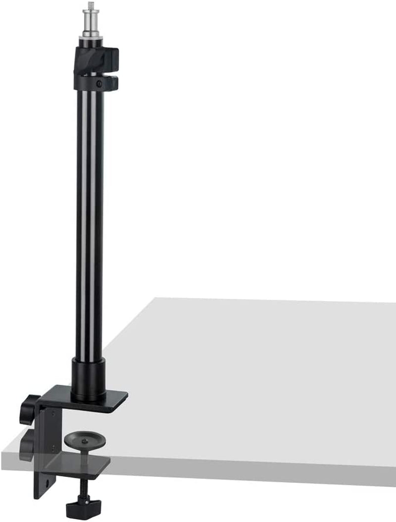 INSSTRO Tabletop Light Stand, 13.3-22.4 Inch Adjustable Desk Mount Stand with 1/4Inch Screw for Selfie LED Ring Light/Led Panel, Desktop Light Stand for Make Up, Selfie, Youtube, Live Show  INSSTRO   