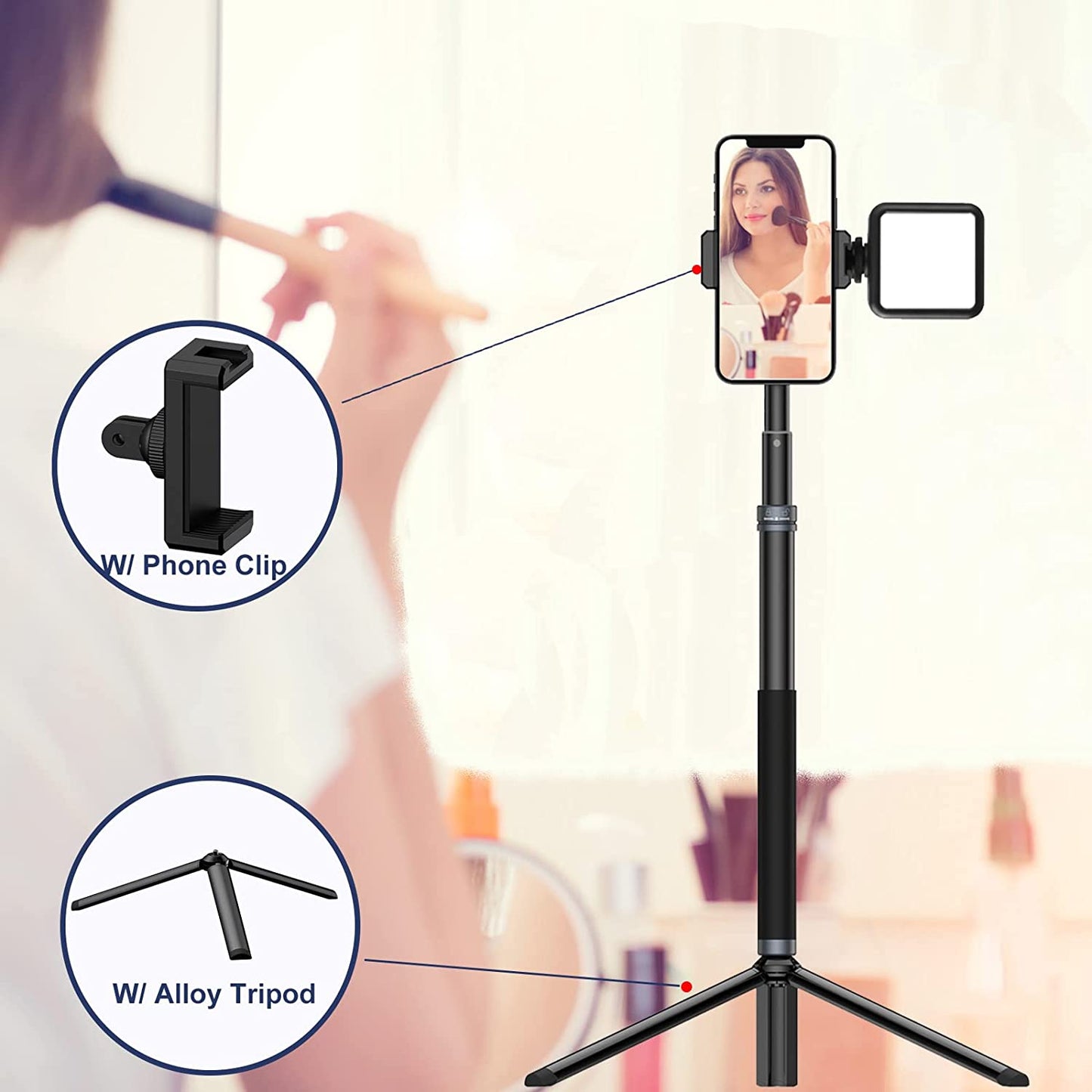 UNIXYZ 36“ Selfie Stick with Tripod Phone Clip Aluminum Waterproof Extension Pole for Gopro Mini Max Hero 11 10 9 8 7 6 5 Insta360 X 2 X3 DJI Action 2 3 Accessories  UNIXYZ   