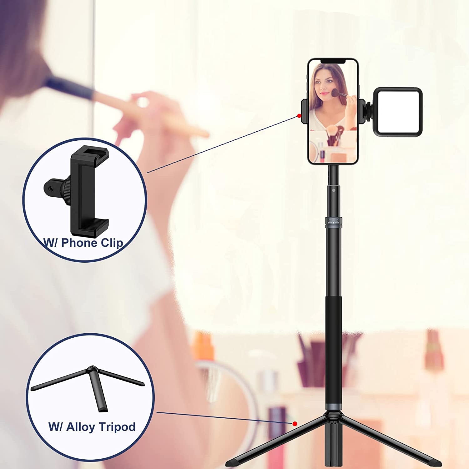 UNIXYZ 36“ Selfie Stick with Tripod Phone Clip Aluminum Waterproof Extension Pole for Gopro Mini Max Hero 11 10 9 8 7 6 5 Insta360 X 2 X3 DJI Action 2 3 Accessories  UNIXYZ   