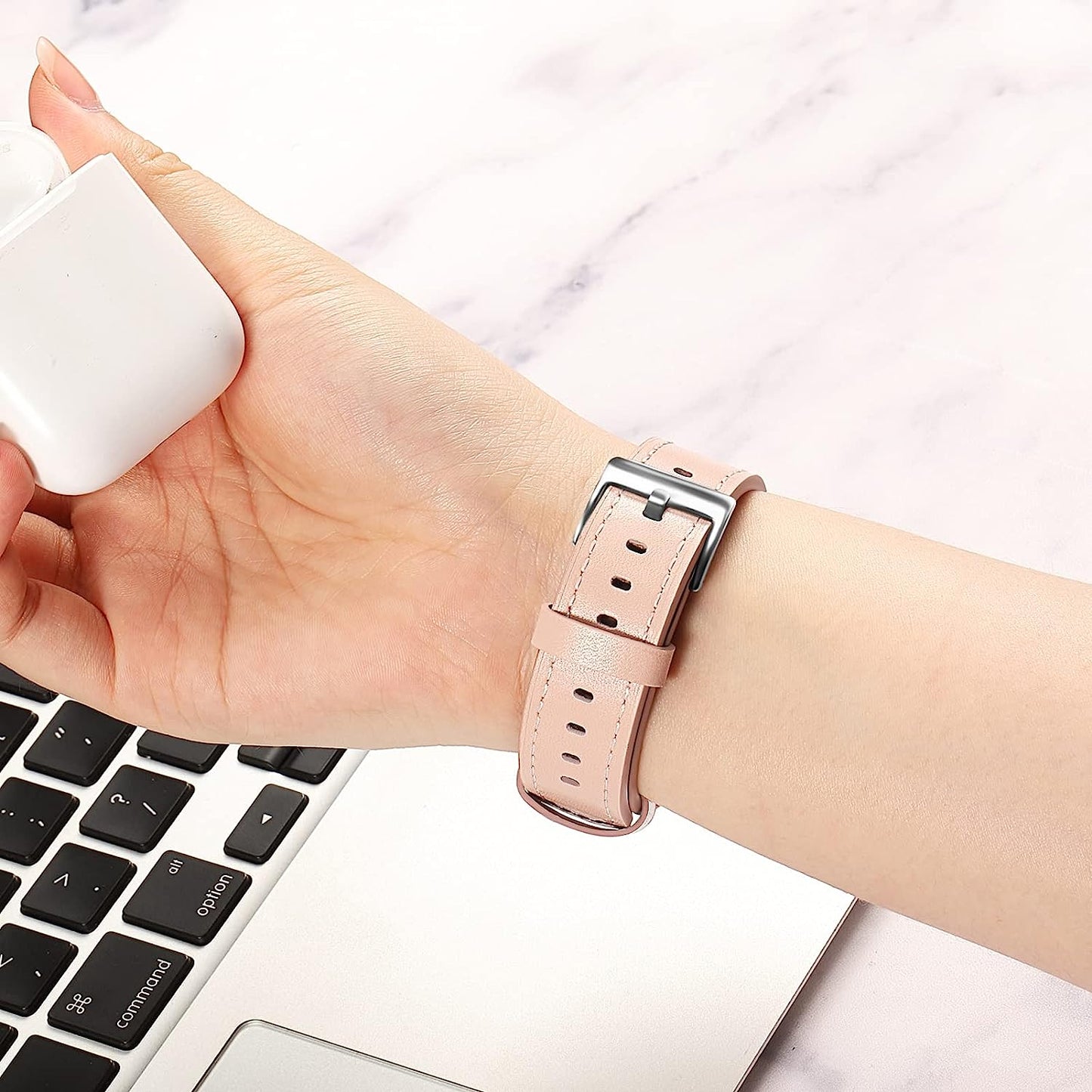 KENOBEE Leather Band Compatible with Versa 2 / Versa Lite/Versa/Versa Special Edition Fitness Smart Watch, Genuine Leather Band Replacement Strap Wristband for Women Men  KENOBEE   