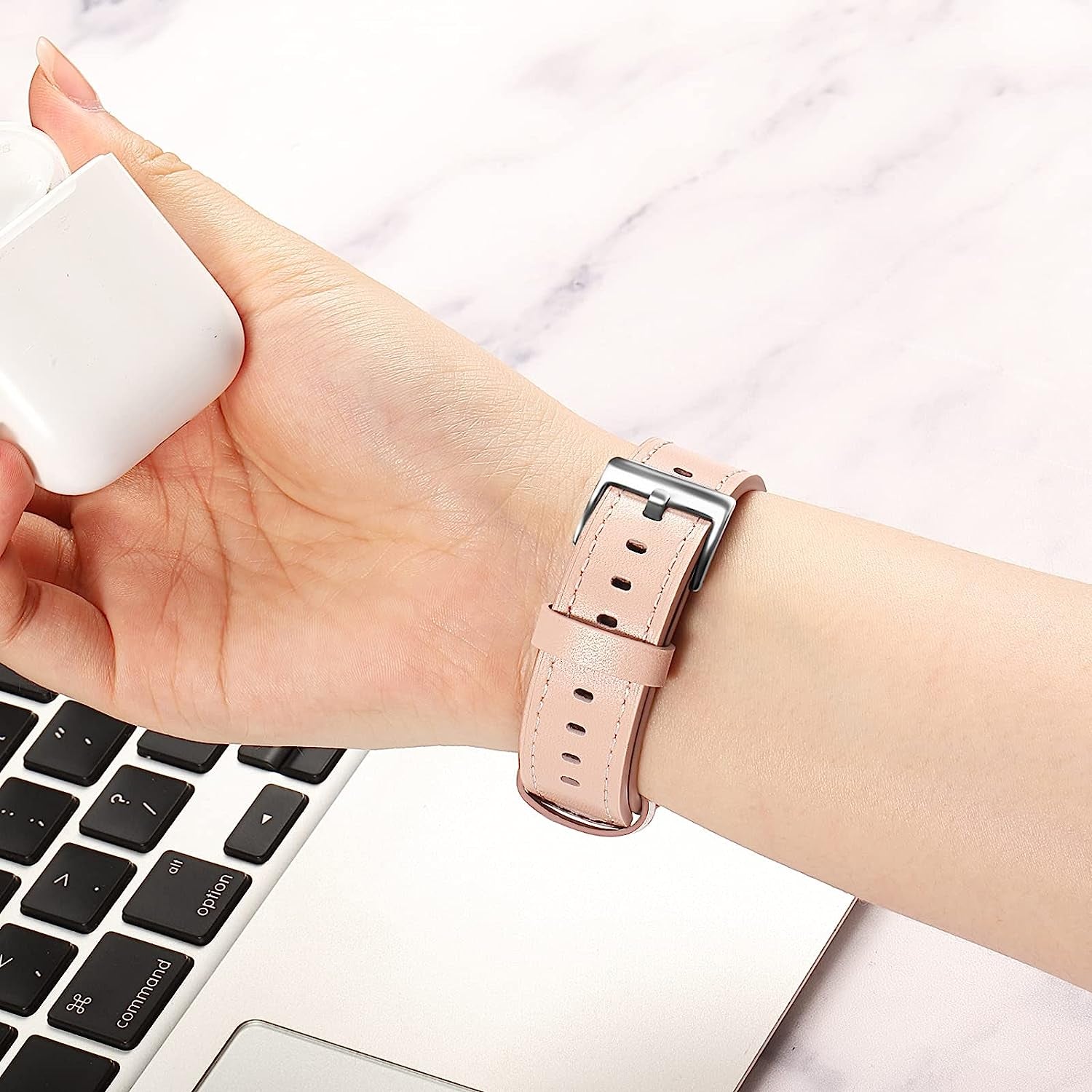 KENOBEE Leather Band Compatible with Versa 2 / Versa Lite/Versa/Versa Special Edition Fitness Smart Watch, Genuine Leather Band Replacement Strap Wristband for Women Men  KENOBEE   