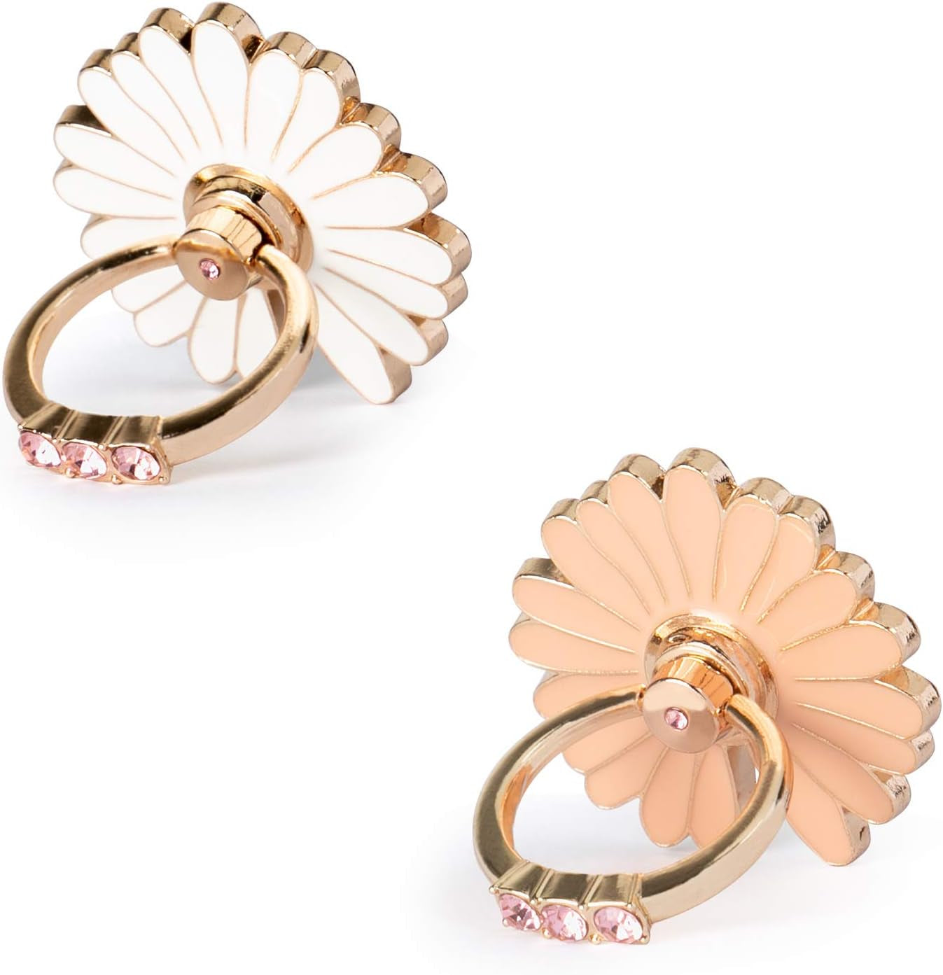 Finger Ring Stand,2 Pack Luxury Glitter Diamond Universal Metal Finger Ring Grip Holder Kickstand for Iphone 14 13 11 Pro Max 8 7 6S Plus,Galaxy S22 Ultra S10 plus S8 S7 Note,All Smartphone,Pink/Bow  WATACHE White+Pink  