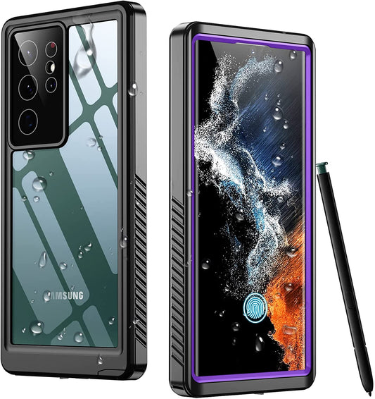 Temdan for Samsung Galaxy S22 Ultra Case Waterproof, Built in Screen Protector 360° Full Body Heavy Duty Shockproof IP68 Waterproof Galaxy S22 Ultra Case for Samsung S22 Ultra 5G 6.8 Inch Purple  Temdan   