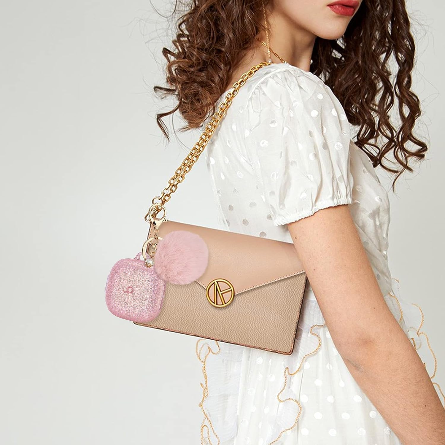 Beats Fit Pro Case Cover, Filoto Silicone Beats Fit Pro Earbuds Case for Women with Cute Pompom Keychain Shockproof Protective Case Accessories (Rose Gold)  Kerle   