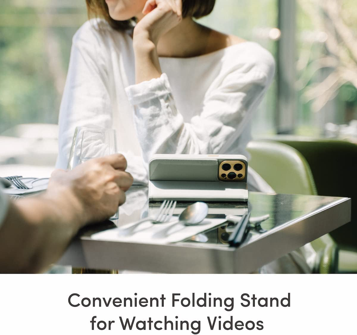 Moshi Overture Detachable Leather Wallet Case Compatible with Iphone 14 Pro, Flip Folio Case with 3 Card Holders Kickstand [Shockproof] Iphone Cover 6.1 Inch 2022, Magsafe Compatible (Serene Gray)  Moshi   