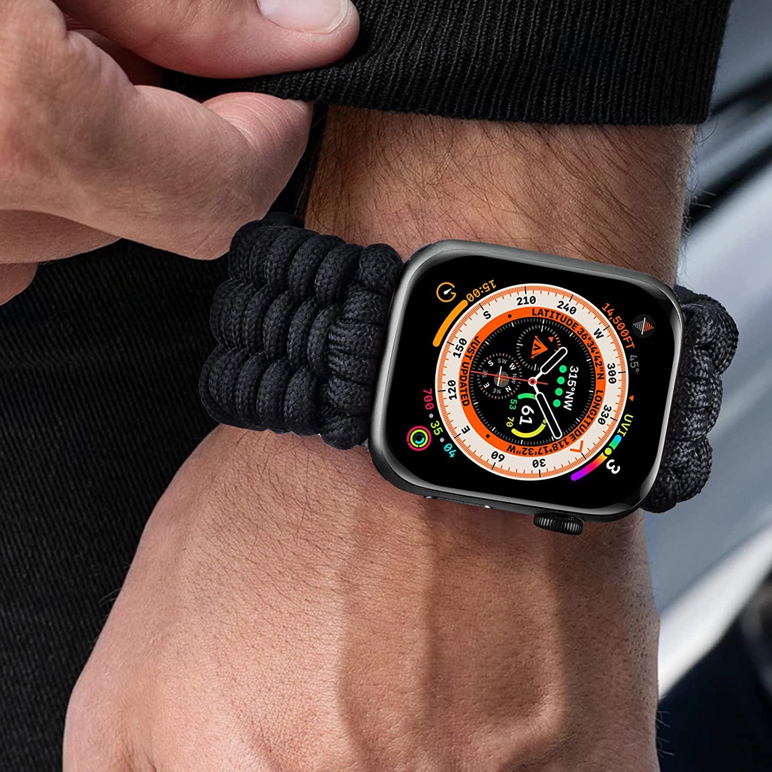 CAGOS Compatible with Apple Watch Band 49Mm 45Mm 44Mm 42Mm, Rugged Survival Paracord Nylon Strap Braided Sport Loop for Iwatch Bands Ultra Series 8 7 6 5 4 3 2 1 SE Men  CAGOS   