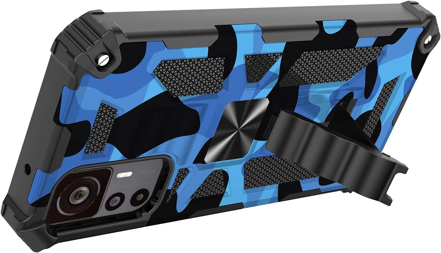 Ysnzaq Outdoor Camouflage Case for Xiaomi 12T 6.67", Heavy Duty Shockproof Protection with Magnetic Bracket Phone Cover for Xiaomi 12T/12T Pro/Redmi K50 Ultra MC Army Green  Ysnzaq   