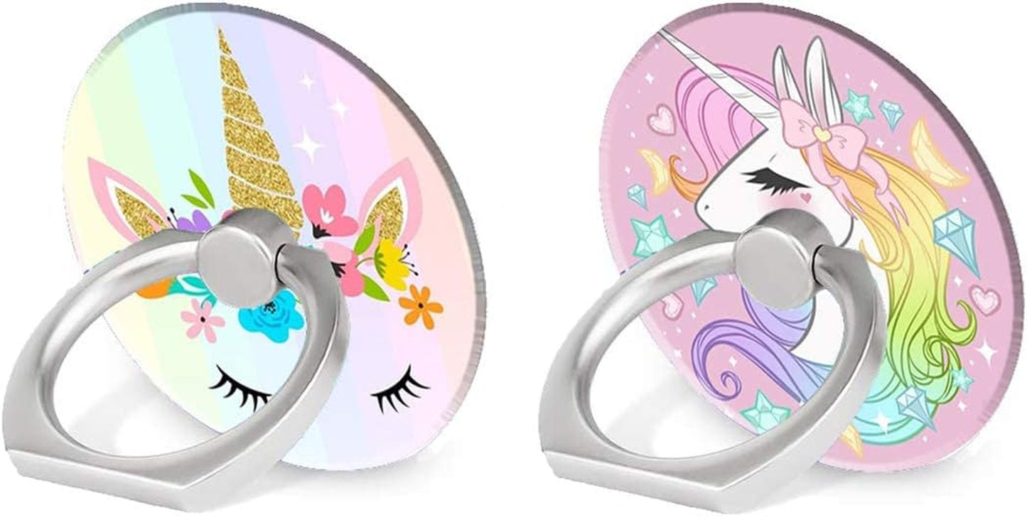 BYBART Phone Ring Holder, 2PCS Metal 360° Rotation Phone Grip Kickstand Universal Finger Ring Stand Compatible with All Smartphone Tablet - Purple Lotus Flower  BYBART 7  