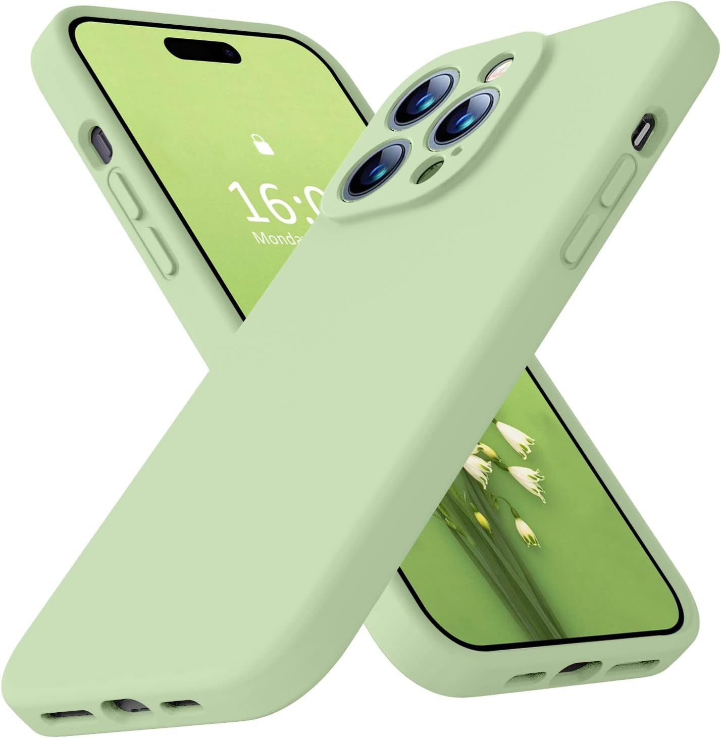 Ktele Compatible with Iphone 14 Pro Case, Ab-Grade Liquid Silicone Case, [Four Corner 50+Tiny Airbags Shockproof] [Soft Microfiber Lining Anti-Scratch] Camera All-Round Protection Case-Blue  Ktele Matcha  