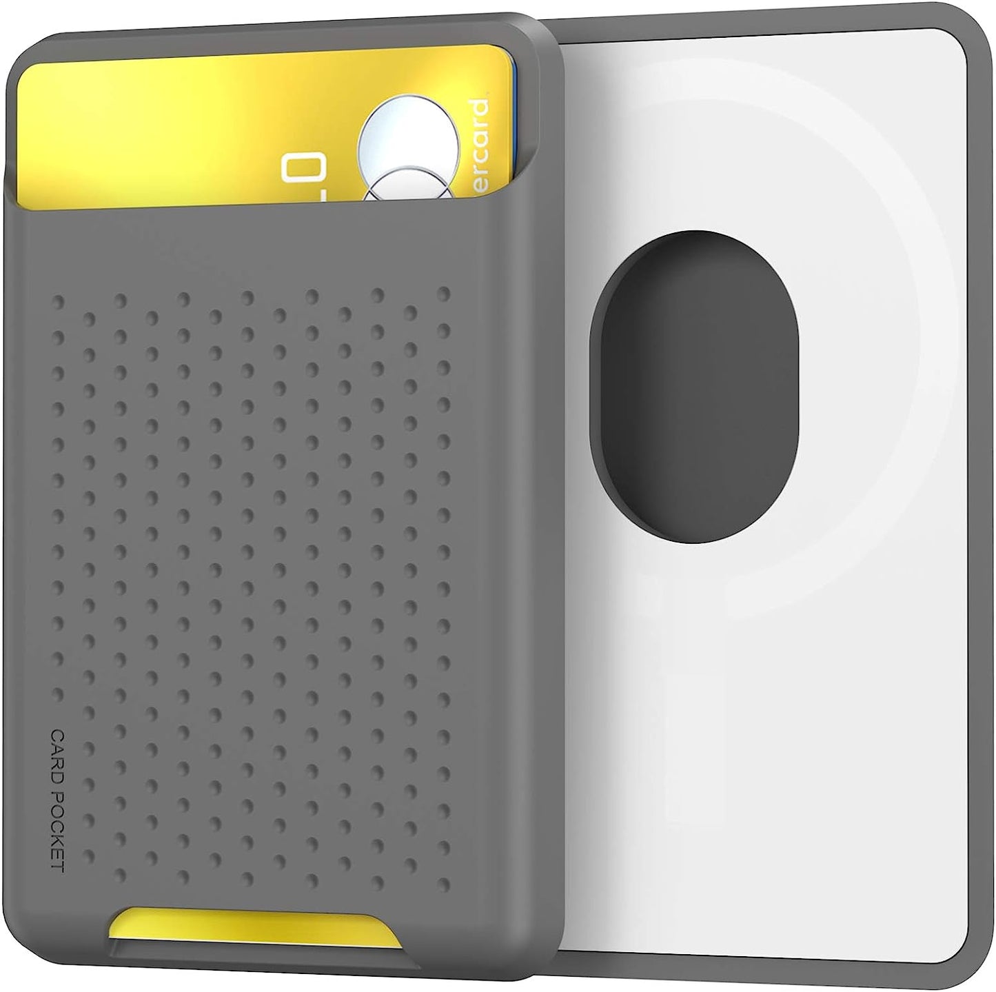 AHASTYLE Magsafe Wallet for Iphone 14/13/12/Plus/Pro Max/Mini RFID Magnetic Card Holder Silicone Sleeve Compatible with Iphone 12/13/14/Pro/Pro Max/Mini (Pink)  AHASTYLE Deep Grey  