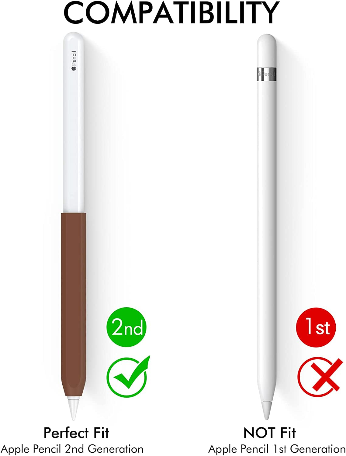 NIUTRENDZ 3 Pack Apple Pencil Grip Case Cover Silicone Sleeve Holder Compatible with Apple Pencil 2Nd Generation (Beige + Khaki + Brown)  NIUTRENDZ   