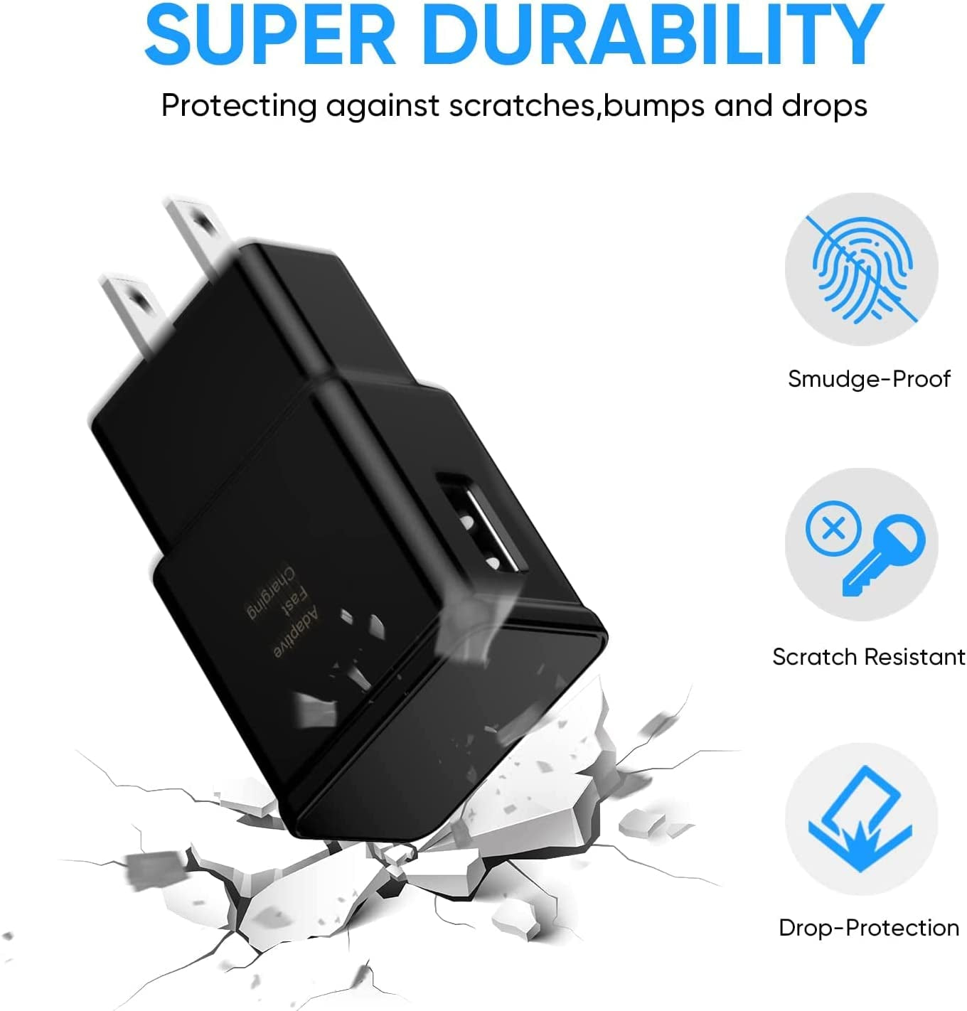 Adaptive Fast Charging USB Wall Charger Adapter Compatible Samsung Galaxy S21 S20 S10 S6 S7 S8 S9 / Edge/Plus/Active, Note 5 8, Note 9, Note 10, LG Quick Charge, Android Phone Travel Plug (2 Pack)  Shenzhen Yuanjiaxin Trading Co.,Ltd   