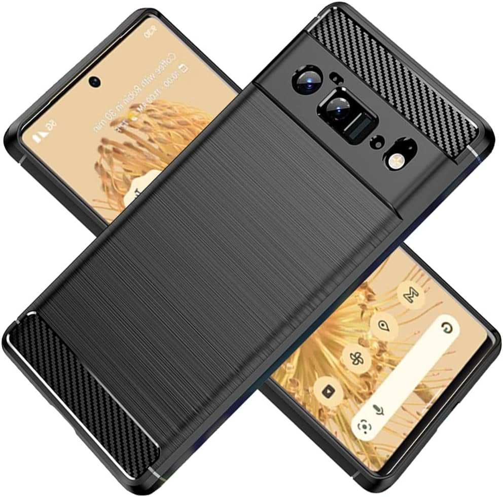 Pixel 6 Pro Case, Google Pixel 6 Pro Case, Soft Silicone Slim Shockproof Anti-Fingerprint Full Protective Phone Cases for Google Pixel 6 Pro (Black)  HNHYGETE   