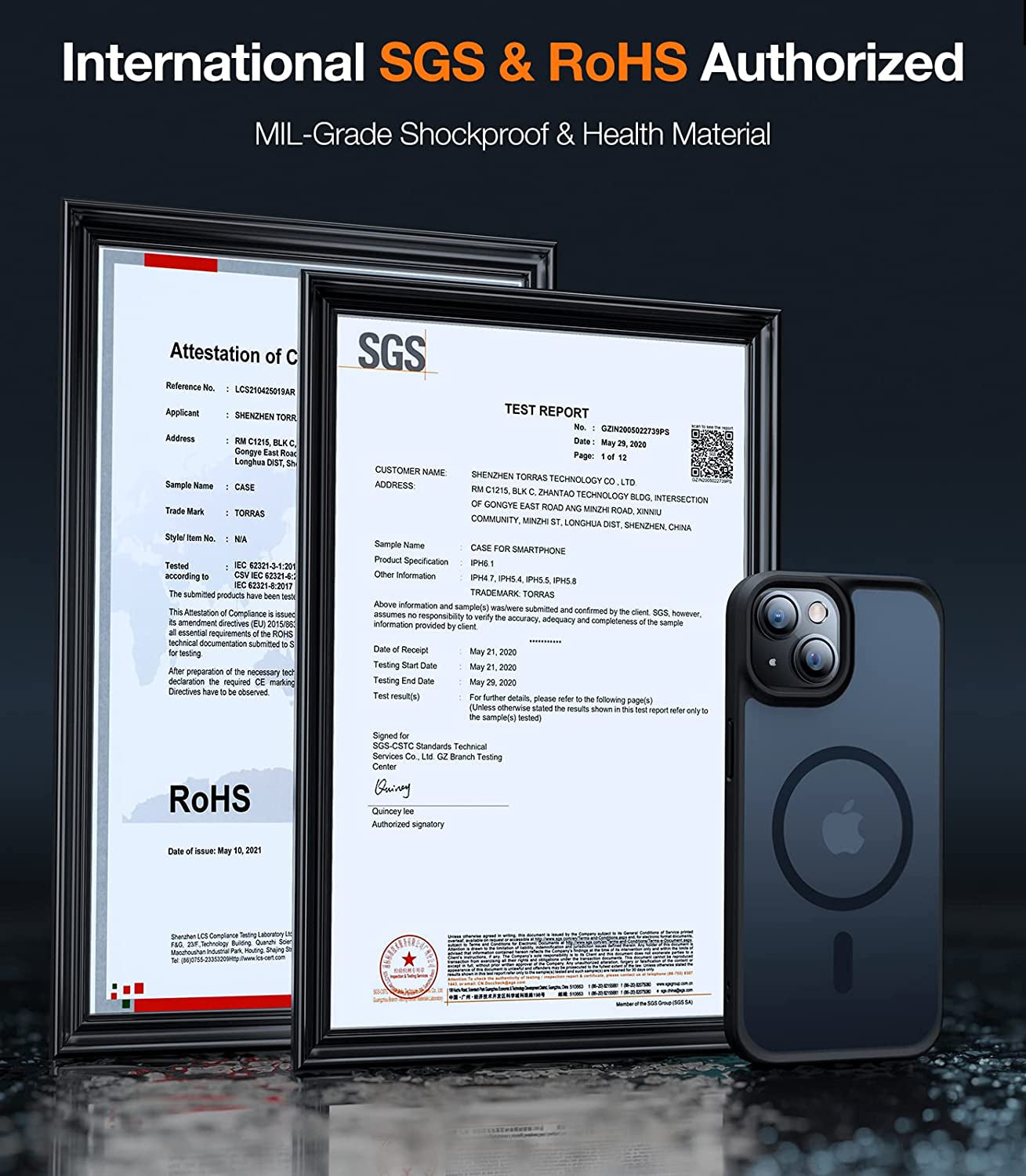 TORRAS 2023 New Magnetic for Iphone 14 Case for Iphone 13 Case - 10FT Military Grade Drop Tested, Compatible with Magsafe, Slim Protective Translucent Matte Phone Case for Iphone 14& Iphone13, Black  TORRAS   