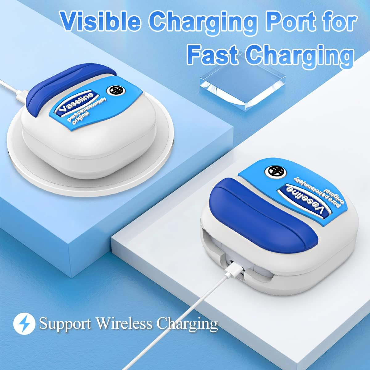 Case for Samsung Galaxy Buds Pro 2 Case (2022)/Buds 2 Case (2021)/Buds Pro Case (2021)/Galaxy Buds Live Case (2020), Cute Cartoon Funny Shockproof Silicone Protective Cover with Keychain [3M Adhesive]  QIUDAOY   