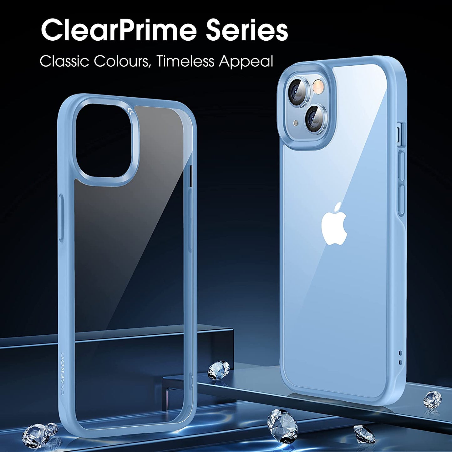 CASEKOO Crystal Clear for Iphone 14 Case & Iphone 13 Case, [Not Yellowing] [Military Grade Drop Protection] Shockproof Protective Phone Case 6.1 Inch 2022 Light Blue  CASEKOO   