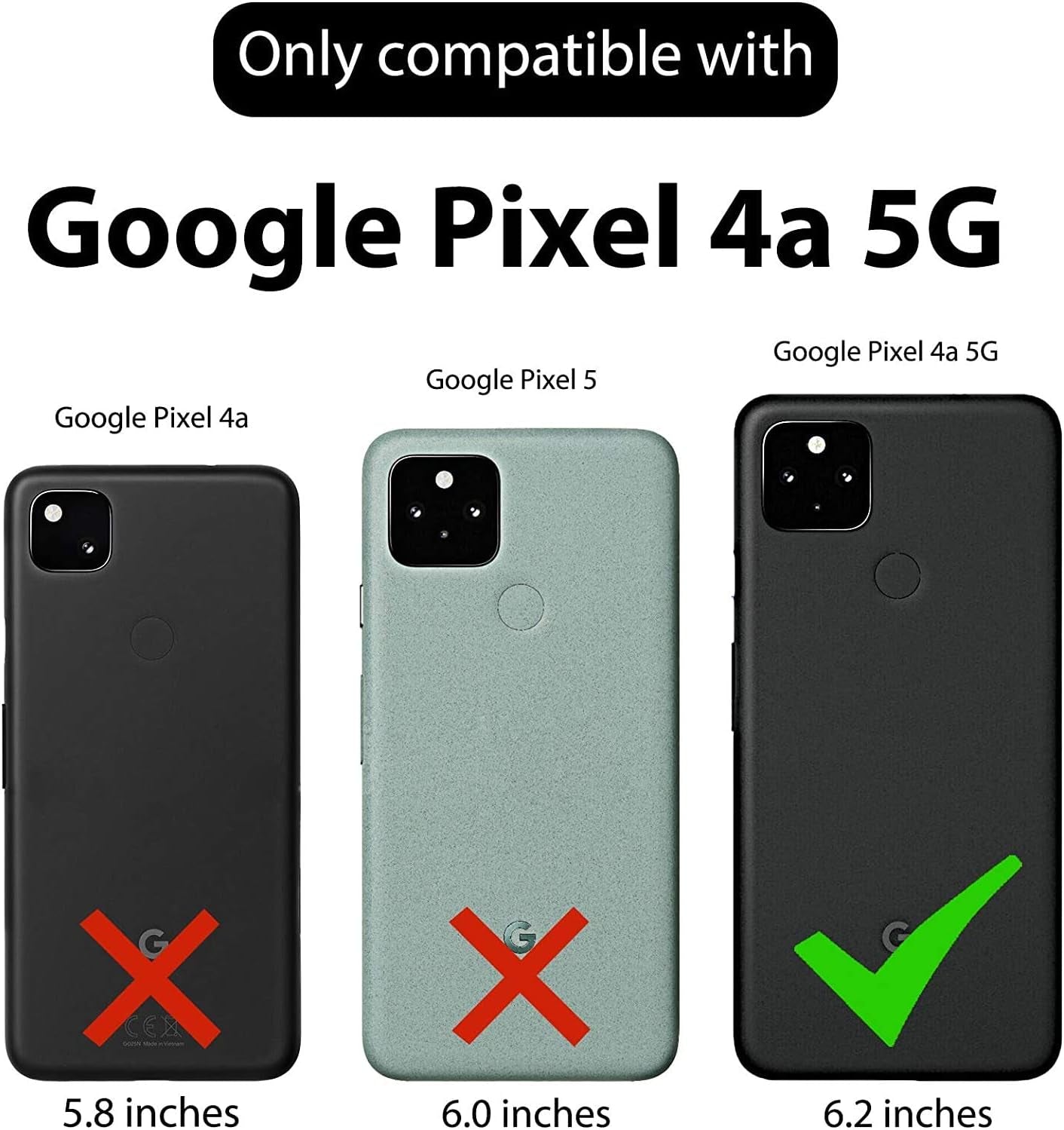 JACKPOT WIRELESS for Google Pixel 4A 5G Case 6.2 Inch (Not Fit Pixel 4A) Holster with Screen Protector, Swivel Belt Clip Kickstand Holder, Slim Rugged Full Shell Protective Cover (Black)  JACKPOT WIRELESS   