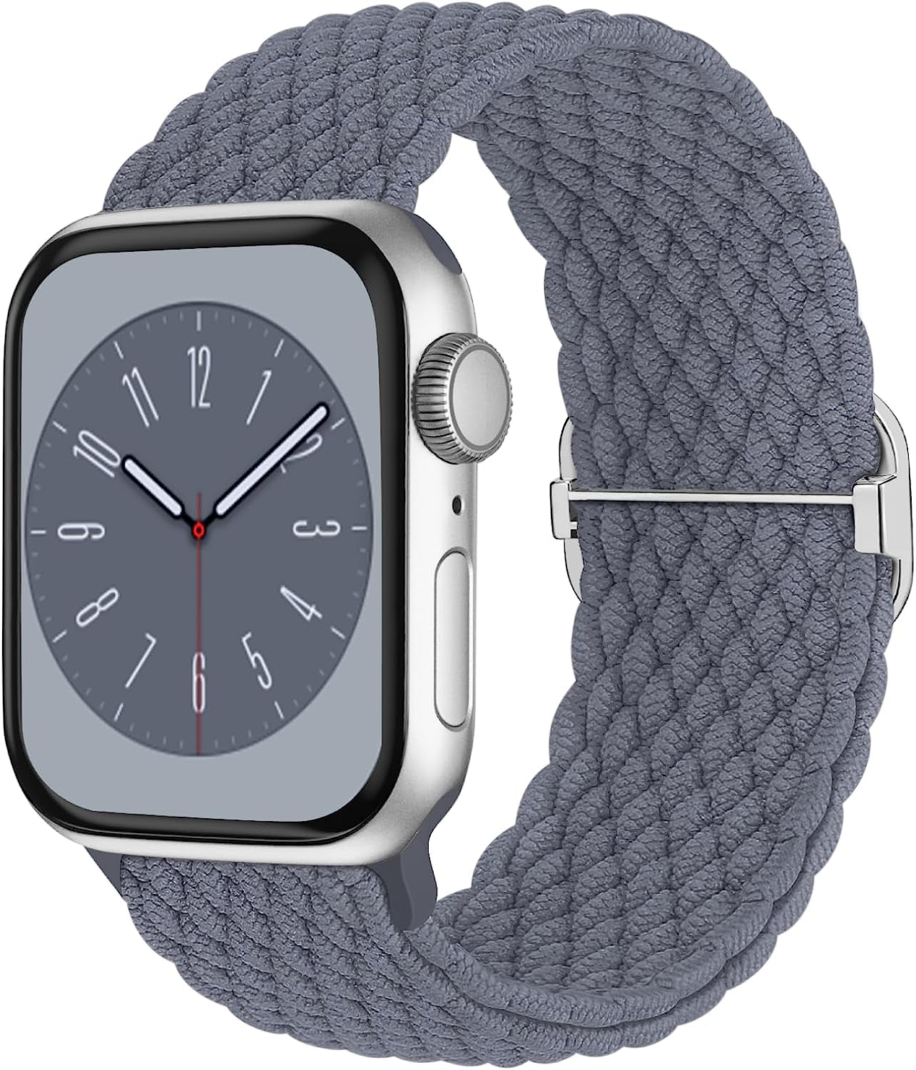 Braided Solo Loop Compatible with Apple Watch Band 38Mm 40Mm 41Mm 42Mm 44Mm 45Mm 49Mm for Women Men, Stretchy Straps Elastic Sport Wristbands for Iwatch Series 8 7 6 5 4 3 2 1 SE Ultra  Butifacion Blue Grey 38/40/41mm 