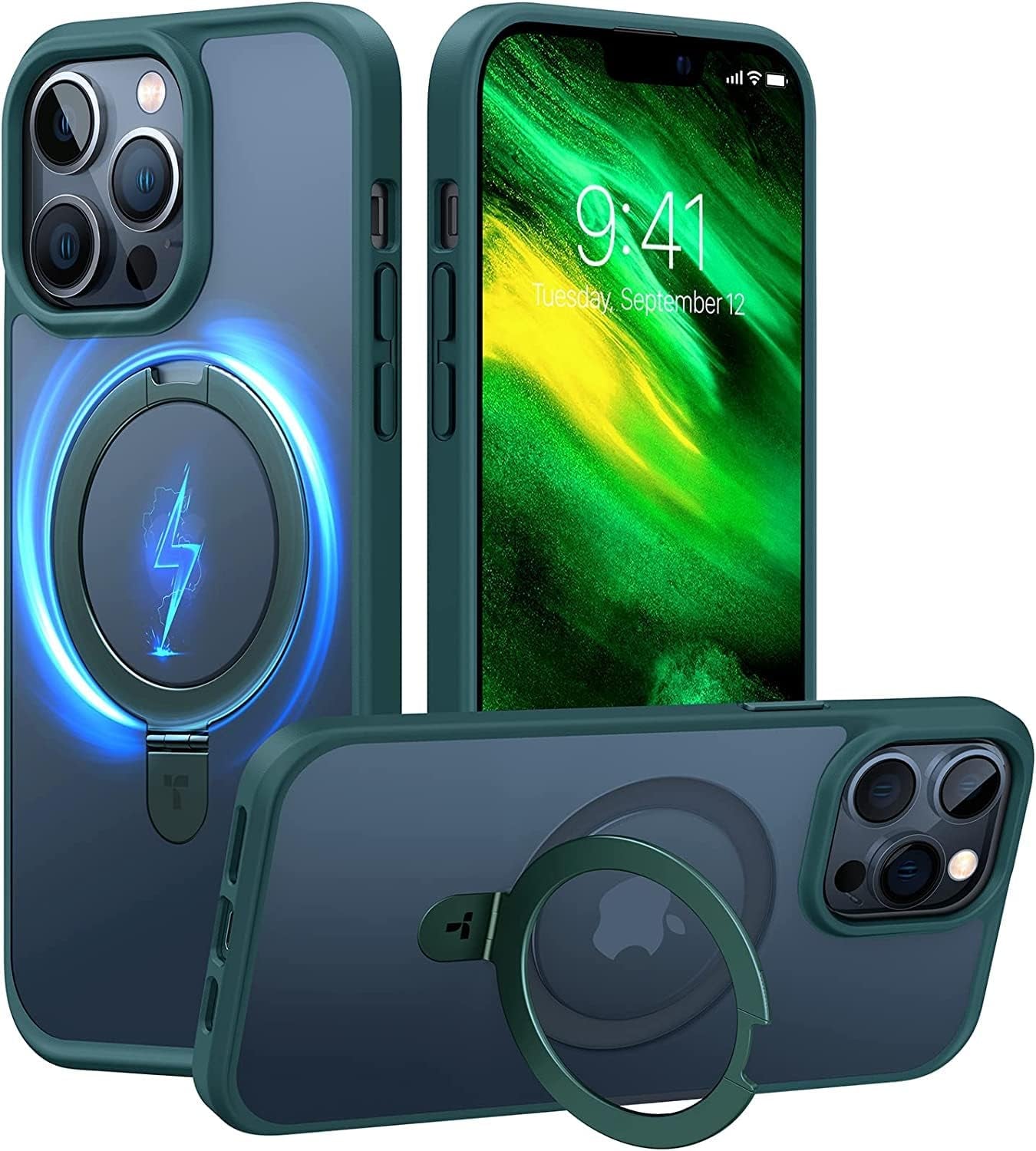 TORRAS Magnetic for Iphone 14 Pro Max Case [Compatible with Magsafe] with Stand, [Military Grade Drop Protection] Shockproof Translucent Back Slim Protective Phone Case (2022), Black  TORRAS   