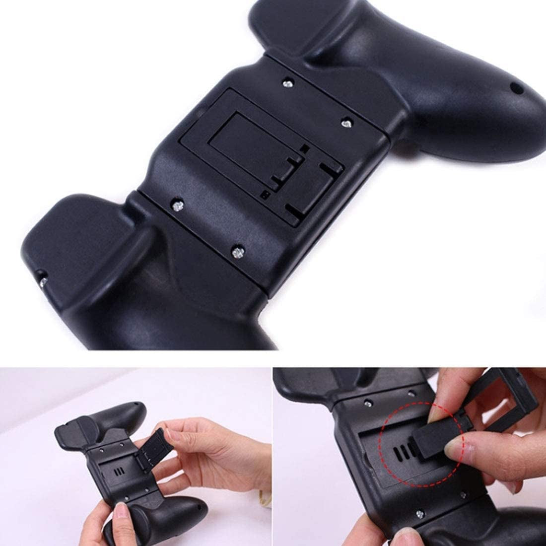 Mobile Joystick Controller Grip Case for Smartphones, Mobile Phone Gaming Grip with Joystick, Controller Holder Ergonomic Design (Black Type 01)  SUPIA   