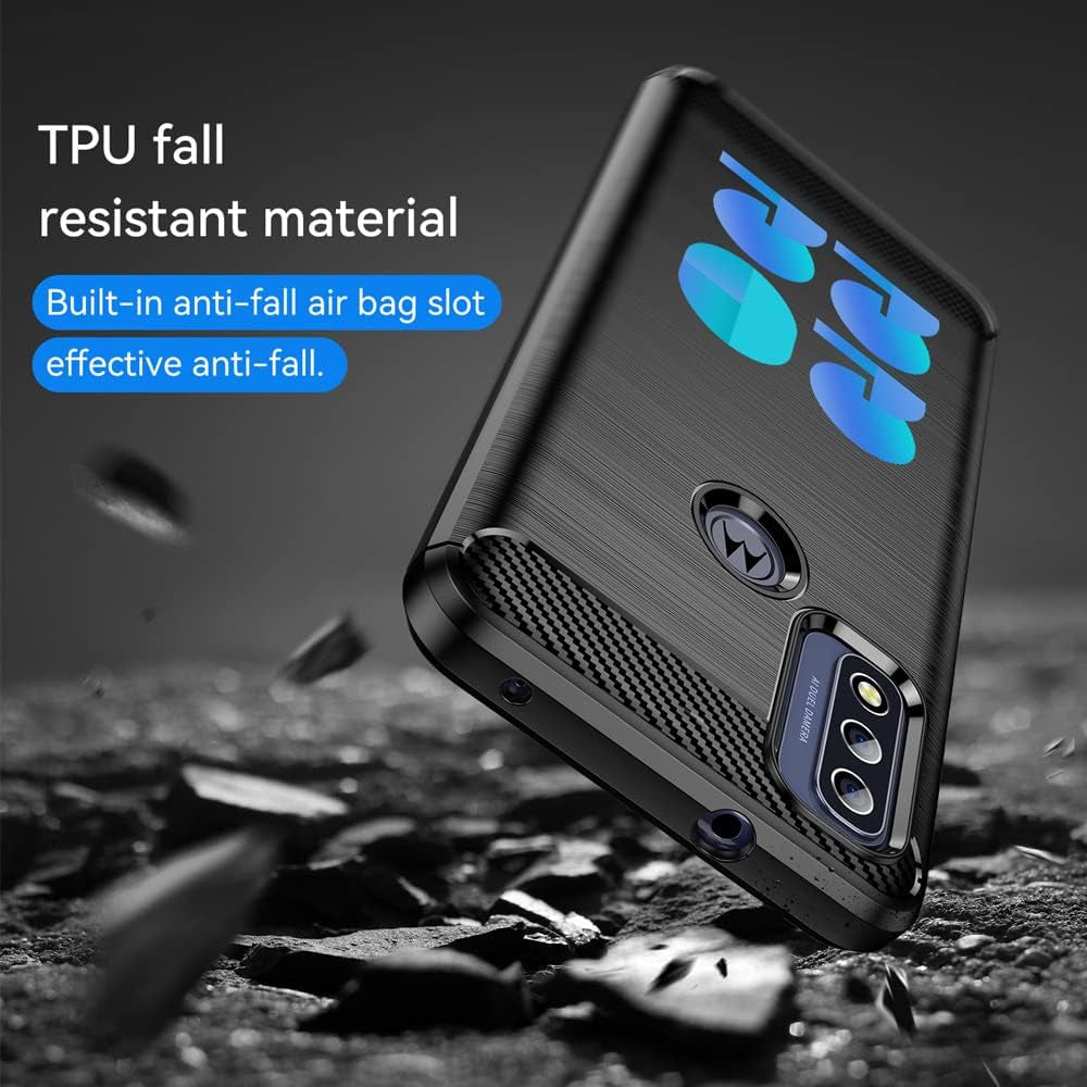 DONGDEAR for Moto G Pure Silicone Phone Case, Slim Thin Flexible TPU Scratch Resistant Rubber Soft Skin Shockproof Carbon Fiber Protective Cases Cover for Motorola G Pure 2021, Brushed Black  DONGDEAR   