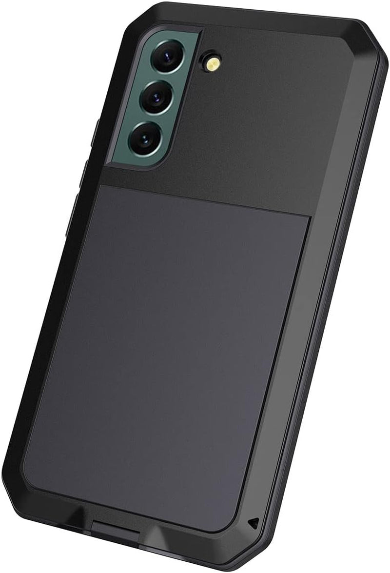 Galaxy S22 Case,Marrkey Full Body Protective Cover Heavy Duty Shockproof [Tough Armour] Aluminum Alloy Metal Case with Silicone Built-In Screen Protector for Samsung Galaxy S22 6.1" - Black  Marrkey   
