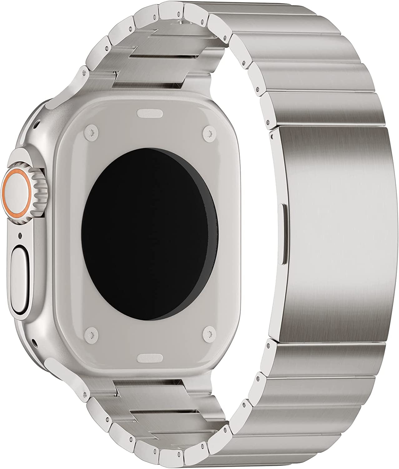 LDFAS Titanium Band Compatible for Apple Watch Ultra Band 49Mm Titanium Metal Watch Strap with Curved Buckle Compatible for Apple Watch Se/Series 8/7 45Mm/44Mm Band, Silver Gray  LDFAS   