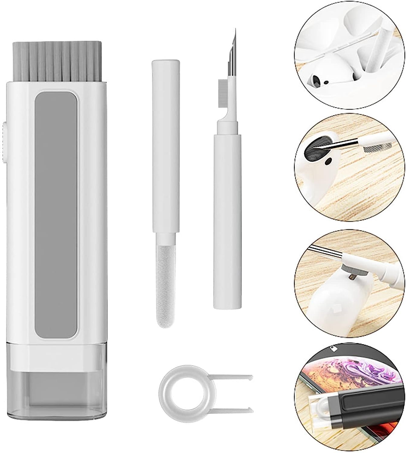 Earphone Keyboard Phone Cleaner Kit for Airpods Pro Macbook Iphone Ipod Camera,With Cleaning Pen and Cleaning Brush,Portable Multipurpose Cleaning Kit(Black)  Fuxless   