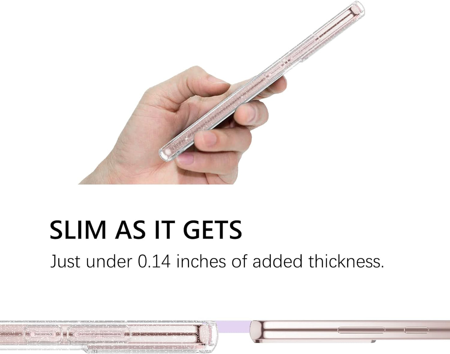 GUAGUA Compatible with Samsung Galaxy S22 5G Case 6.1 Inch Crystal Clear Flexible Soft TPU Cover Glitter Sparkle Bling Slim Shockproof Protective Anti-Slip Cases for Galaxy S22, Transparent  GUAGUA   