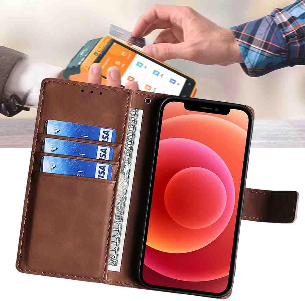 Mojiery Phone Cover Wallet Folio Case for LG V30, Premium PU Leather Slim Fit Cover for LG V30, 3 Card Slots, Good Design, Brown  MojieRy   