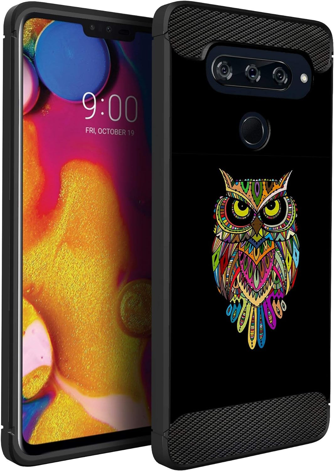Casesondeck Case Compatible with LG V40 Thinq, Slim Precise Fit TPU Case, Scratch Protection and Unique Design (Shark Attack)  CasesonDeck Colorful Owl  