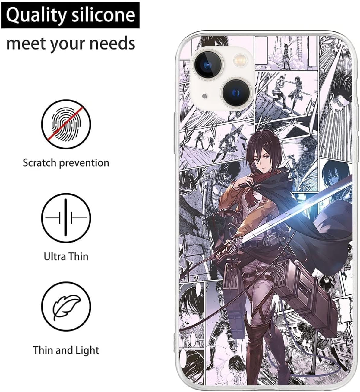 Compatible with LG G8 | LG G8 Thinq Case Attack on AOT Anime Titan 247 Soft TPU Rubber Protection Cover Clear  Tongstar   