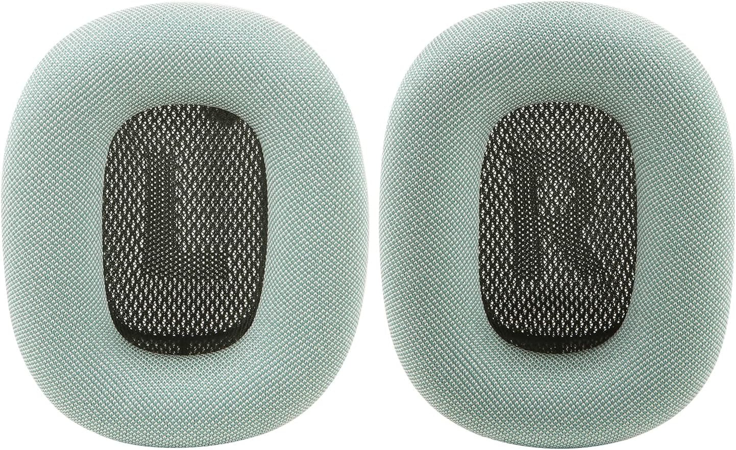 Earpads for Apple Airpods Max Earpad Replacement Sweat Proof Ear Cushions Airpods Max Ear Pad Earcups with Protein Leather, Memory Foam and Magnet Blue  Earrock Green Mesh Fabric& Inner Silica Gel 