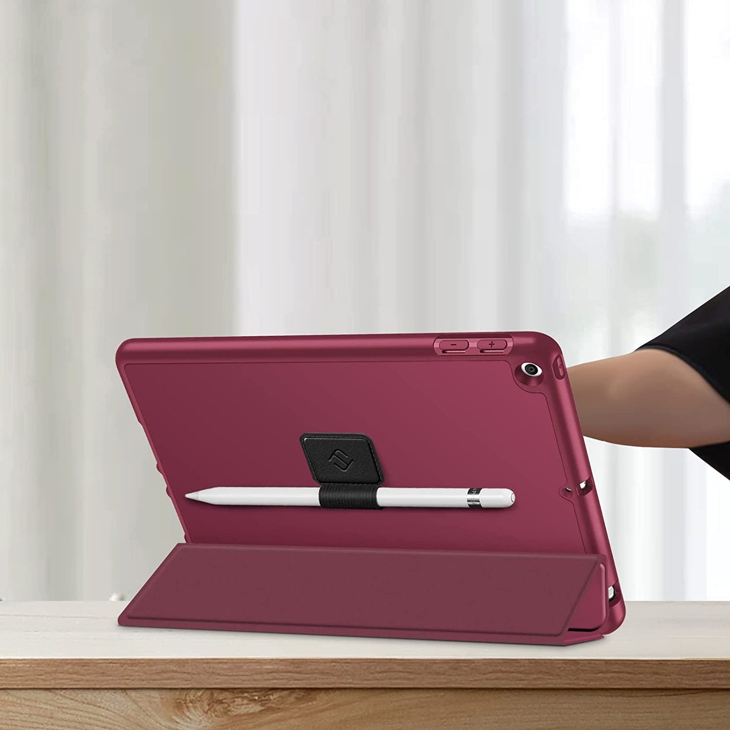 Fintie 4 Pack Pen Loop Holder Compatible with Apple Pencil 1St & 2Nd Generation and Stylus Pens, Elastic Adhesive Leather Pen Sleeve Attached to Cases, Notebooks Journals Calendars, Black  FINTIE   