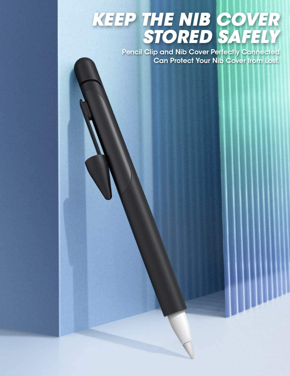 SUPCASE Silicone Protective Case for Apple Pencil (1St Generation), Anti-Slip Grip with Nib Cover (3 Pieces) Accessories (Black)  SUPCASE   