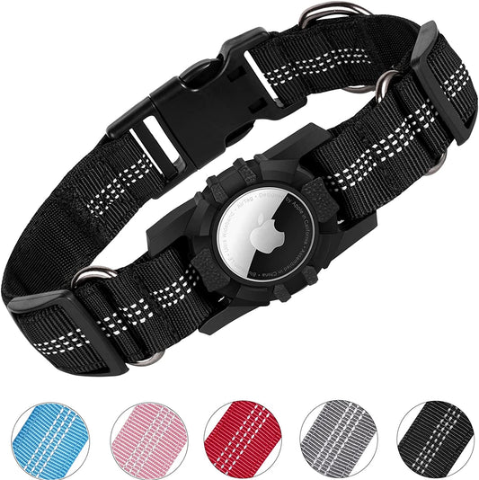 Airtag Dog Collar, FEEYAR Reflective Air Tag Dog Collar for Apple,Adjustable Durable Heavy Duty Dog Collar with Airtag Holder, Integrated Air Tag Accessories Pet Collar for Small Medium Large Dogs  FEEYAR   